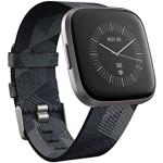 Reduzierte Anthrazitfarbene fitbit Versa™ Smartwatches aus Eisen mit Wetteranzeige mit NFC für Herren zum Fitnesstraining 