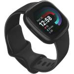 Anthrazitfarbene 5 Bar wasserdichte Wasserdichte fitbit Versa™ Smartwatches mit GPS mit Bluetooth mit Schrittzähler 