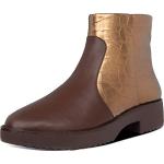 Schokoladenbraune Animal-Print FitFlop Ankle Boots & Klassische Stiefeletten aus Leder rutschfest für Damen Größe 36 
