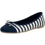 Blaue Gestreifte Maritime Fitters Footwear Grace Damenballerinas aus Textil Größe 44 