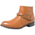 Braune Fitters Footwear Stiefeletten & Boots mit Nieten mit Nieten mit Riemchen in Breitweite aus Textil für Damen Größe 43 