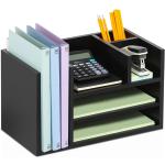 Reduzierte Schwarze Moderne Schreibtisch Organizer DIN A4 aus Holz 