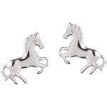 Nickelfreie Silberne Motiv Pferde Ohrringe mit Pferdemotiv aus Silber für Damen 