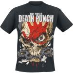 Schwarze Five Finger Death Punch Rundhals-Ausschnitt T-Shirts für Herren Größe XXL für Festivals 