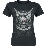 Schwarze Five Finger Death Punch Rundhals-Ausschnitt T-Shirts für Damen Größe XL für Festivals 