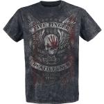 Anthrazitfarbene Five Finger Death Punch Rundhals-Ausschnitt T-Shirts für Herren Größe XXL für Festivals 