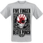 Graue Melierte Halblangärmelige Five Finger Death Punch Rundhals-Ausschnitt T-Shirts für Herren Größe XXL für Festivals 