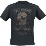 Schwarze Five Finger Death Punch Rundhals-Ausschnitt T-Shirts für Herren Größe M für Festivals 