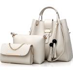 Beige Elegante Handtaschen Sets aus Glattleder für Damen klein 