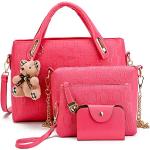 Rosa Handtaschen Sets aus PU für Damen klein 