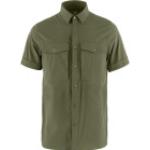 Grüne Kurzärmelige Fjällräven Abisko Nachhaltige Shirts mit Tasche mit Reißverschluss aus Polyester für Herren Größe S 