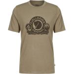 Olivgrüne Kurzärmelige Fjällräven Abisko Nachhaltige T-Shirts aus Jersey für Herren Größe S 