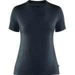 Marineblaue Kurzärmelige Fjällräven Abisko Nachhaltige T-Shirts aus Jersey für Damen Größe XS 