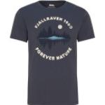 Marineblaue Fjällräven Forest Bio Nachhaltige T-Shirts für Herren Größe S 