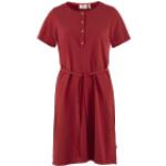 Rote Kurzärmelige Fjällräven Övik Nachhaltige Damenkleider mit Knopf aus Polyamid Größe S für den für den Sommer 
