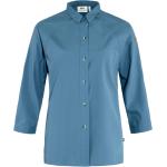 Blaue Fjällräven Abisko Nachhaltige Shirts mit Tasche mit Knopf für Damen Größe M für den für den Sommer 