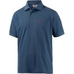 Blaue Kurzärmelige Fjällräven Crowley Nachhaltige Kurzarm-Poloshirts mit Knopf aus Polyester für Herren Größe M 