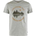 Graue Fjällräven Forest Bio Nachhaltige T-Shirts für Herren Größe S für den für den Sommer 