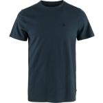 Marineblaue Kurzärmelige Fjällräven Bio Nachhaltige T-Shirts aus Jersey für Herren Größe L 