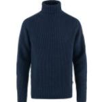 Marineblaue Fjällräven G-1000 Nachhaltige Rollkragen Herrensweatshirts aus Wolle Übergrößen für den für den Herbst 