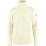 Weiße Fjällräven Nachhaltige Rollkragen Herrensweatshirts aus Wolle Größe S für den für den Herbst 