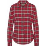 Rote Langärmelige Fjällräven Övik Bio Nachhaltige Shirts mit Tasche mit Knopf aus Flanell für Damen Größe L 