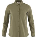 Grüne Langärmelige Fjällräven Övik Nachhaltige Shirts mit Tasche mit Knopf aus Polyamid für Damen Größe L für den für den Frühling 