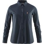 Marineblaue Elegante Langärmelige Fjällräven Nachhaltige Shirts mit Tasche mit Knopf aus Polyamid für Damen Größe XS 