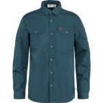 Blaue Langärmelige Fjällräven Singi Nachhaltige Shirts mit Tasche mit Knopf für Herren Größe M 