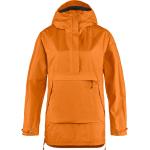 Orange Wasserdichte Fjällräven Singi Nachhaltige Kapuzenmäntel mit Reißverschluss mit Reflektoren für Damen Größe XL 