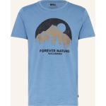Blaue Fjällräven Nachhaltige T-Shirts aus Baumwolle für Herren Übergrößen 