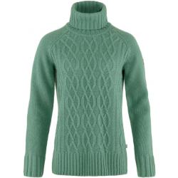 Fjällräven - Women's Övik Cable Knit Roller Neck - Wollpullover Gr XL grün/türkis
