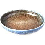 Hellbraune Asiatische Runde Dessertteller 22 cm aus Keramik mikrowellengeeignet 