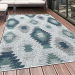 Reduzierte Blaue Moderne Outdoor-Teppiche & Balkonteppiche aus Polypropylen UV-beständig 