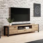 Braune Industrial 4Home TV-Lowboards & Fernsehtische mit Schublade Breite 200-250cm, Höhe 0-50cm, Tiefe 0-50cm 