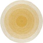 Gelbe Runde Runde Teppiche 160 cm aus Baumwolle 