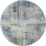 Blaue Gestreifte Moderne xxxlutz Runde Runde Teppiche 120 cm aus Textil 