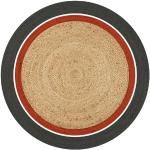 Rote Geflochtene Moderne Runde Runde Teppiche 160 cm aus Jute 