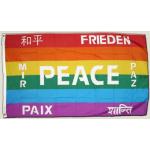 Gartendeko Regenbogenfahne, Friedensfahne, Gartenfahne, Regenbogenfahne mit  PACE 90x150cm, Regenbogenfahne für