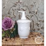 Weiße Landhausstil Runde Seifenspender aus Keramik 
