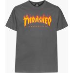 Reduzierte Anthrazitfarbene Thrasher Flame Rundhals-Ausschnitt T-Shirts aus Baumwolle für Damen Größe M 