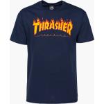 Reduzierte Marineblaue Thrasher Flame Rundhals-Ausschnitt T-Shirts aus Baumwolle für Damen Größe S 