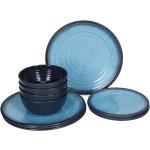 Aquablaue Geschirrsets & Geschirrserien 15 cm aus Melamin lebensmittelecht 12-teilig 4 Personen 