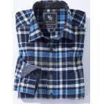 Marineblaue Karo bader Button Down Kragen Flanellhemden mit Knopf aus Flanell für Herren Größe 5 XL 