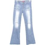 Blaue Vintage Hüftjeans & Low Waist Jeans mit Reißverschluss aus Denim für Damen Größe S 