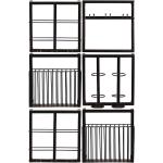 Schwarze Industrial Möbel Exclusive Rechteckige Wandboards lackiert aus Metall Breite 50-100cm, Höhe 100-150cm, Tiefe 0-50cm 6-teilig 