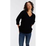 V-Ausschnitt-Pullover FLASHLIGHTS schwarz Damen Pullover V-Pullover