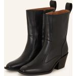 Reduzierte Schwarze Flattered Spitze Ankle Boots & Klassische Stiefeletten mit Reißverschluss aus Glattleder für Damen Größe 36 