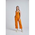 Orange Unifarbene Bio Freizeithosen aus Baumwolle für Damen Größe M 