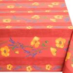 Fleckgeschützte Tischdecke Baumwolle Beschichtet Mohn Lavendel Gartentischdecke